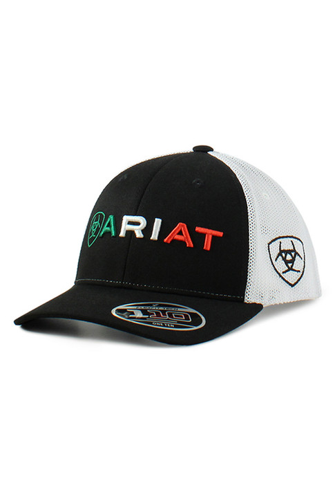 Ariat Youth Mexican Flag Flexfit Hat Mesh Back Patch Cap Hats - A300013901