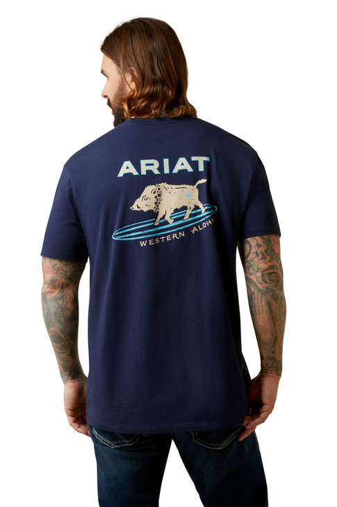 Ariat Men's Surf Boar Western Aloha Short Sleeve T-Shirt Tee - 10044014