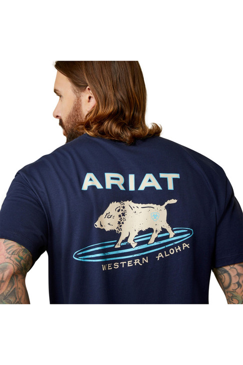 Ariat Men's Surf Boar Western Aloha Short Sleeve T-Shirt Tee - 10044014