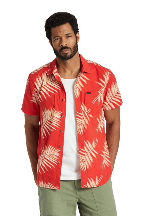 Brixton Men's Charter Print Woven Short Sleeve Shirt Jacket - 01218