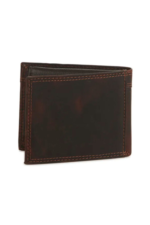 Ariat Men's Bifold Center Bump Shield Brown Money Clip - A3550202