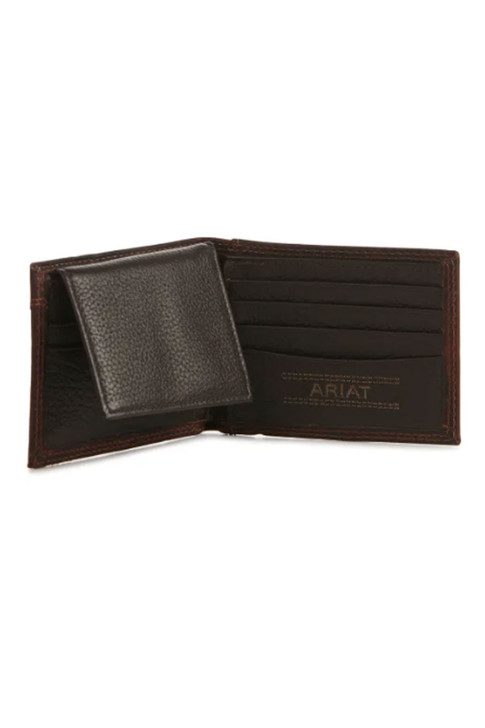 Ariat Men's Bifold Center Bump Shield Brown Money Clip - A3550202