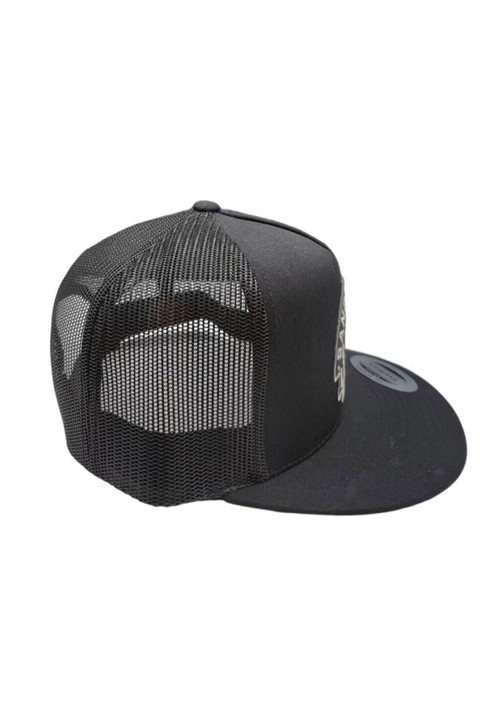 Lazy J Unisex Arrowhead Mesh Back Snapback Patch Cap Hats - BLKBLK4ARR
