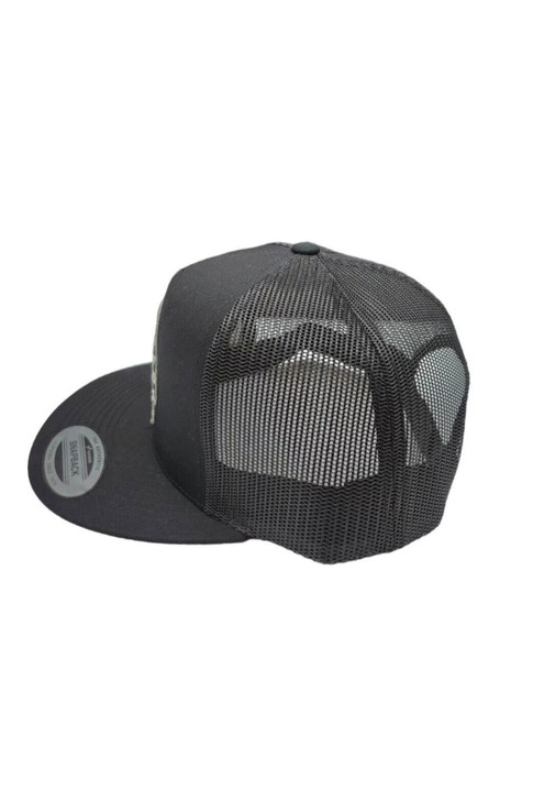 Lazy J Unisex Arrowhead Mesh Back Snapback Patch Cap Hats - BLKBLK4ARR