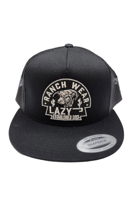 Lazy J Unisex Arrowhead Mesh Back Snapback Patch Cap Hats - BLKBLK4ARR