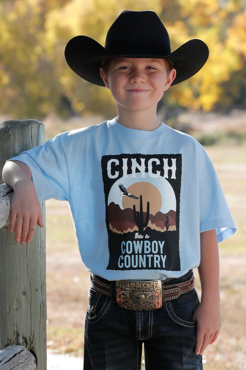 Cinch Boy's This Is Cowboy Country Short Sleeve T-Shirt Tee - MTT7670133