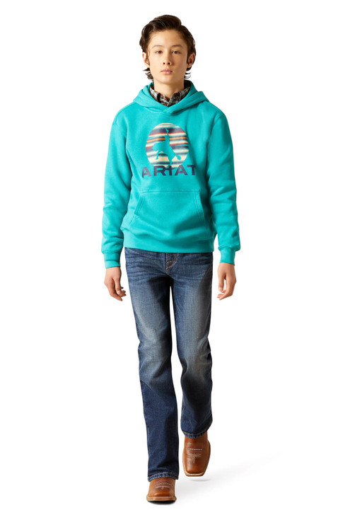 Ariat Boy's In Motion Tile Blue Hoodie Sweatshirt - 10046479