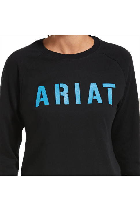 Ariat Women's Rebar Cotton Strong Block Black Long Sleeve T-Shirt Tee - 10033084