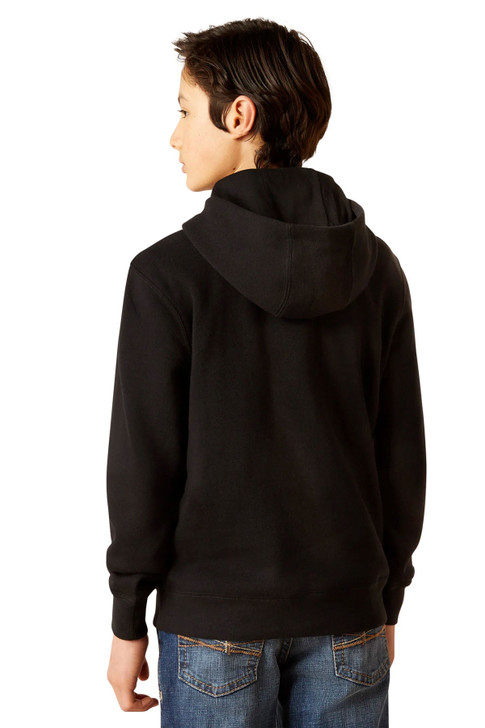 Ariat Boy's Front Logo Black Hoodie Sweatshirt - 10046477