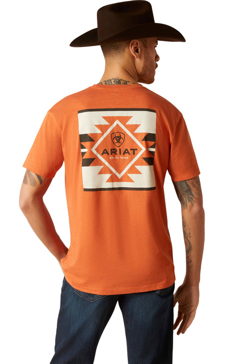 Ariat Men's SW Box Adobe Heather Short Sleeve T-Shirt Tee - 10047611