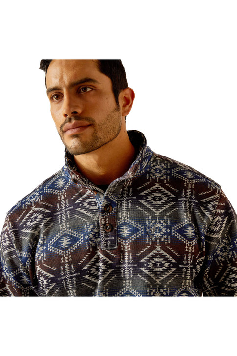 Ariat Men's Wesley Jetty Grey Serape Print Sweater - 10046145