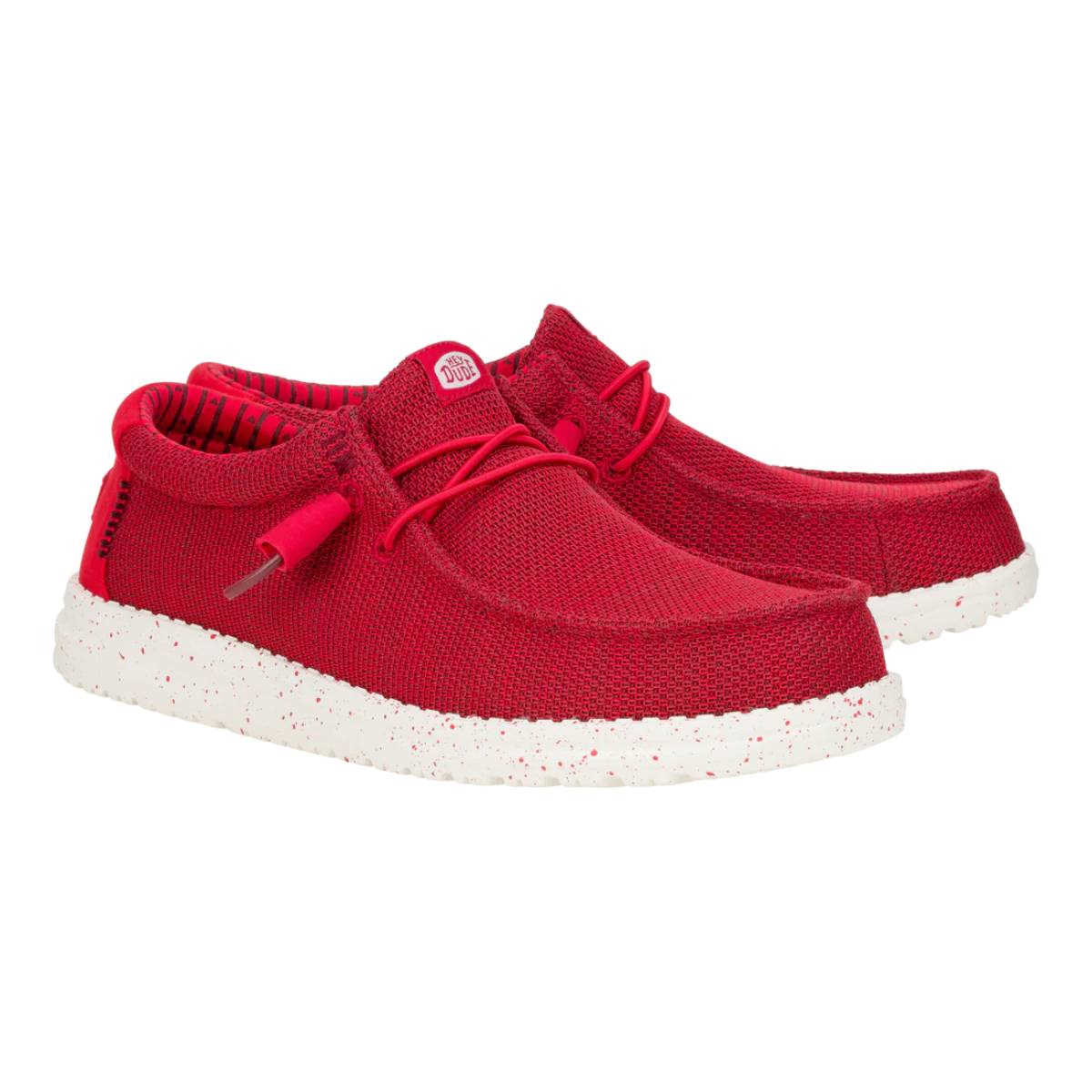 Hey Dude Men's Wally Stretch Sox Red Shoes