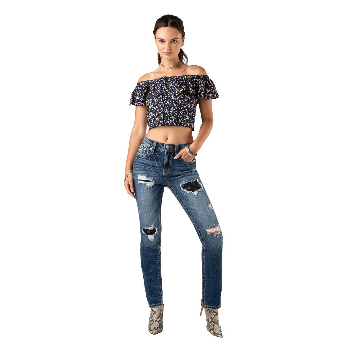 Miss Me Women's High Rise Slim Straight Denim Jeans