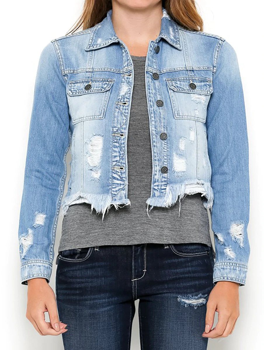 ジャケットその他 HUECLOSET Damaged crop denim jacket 25KERO52 J N C O Skater Denim Trucker Jacket in Heavy Honey Hue Denim