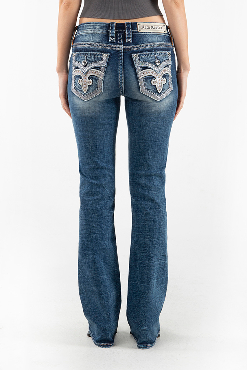 Rock Revival Women's Shell Pink B202 Boot Cut Straight Denim Jeans -  RP2791B202