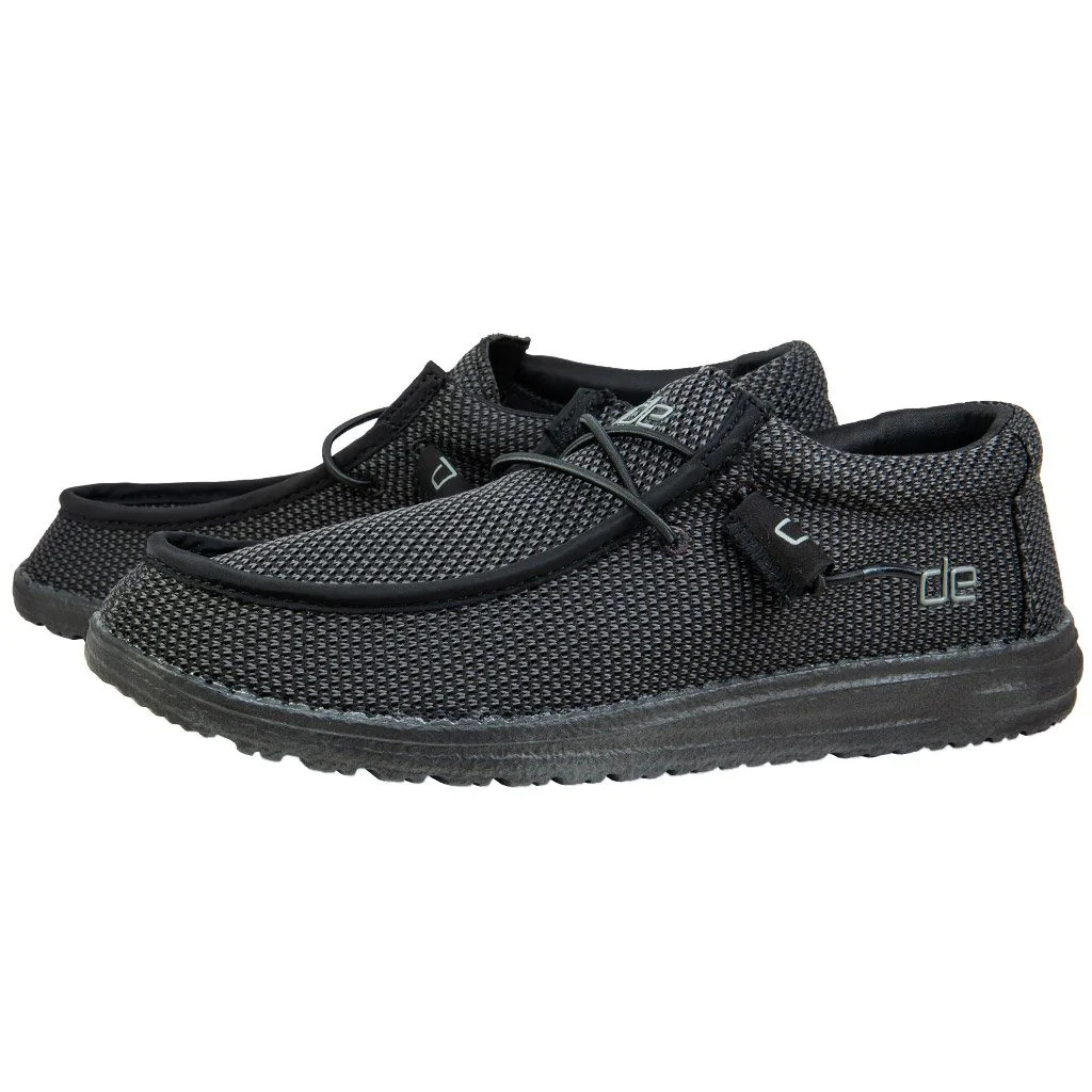 ★Wacky WiLLy★ Origin Sneakers Black Hey Dude Men's Triple Black Wally Work Casual Shoe