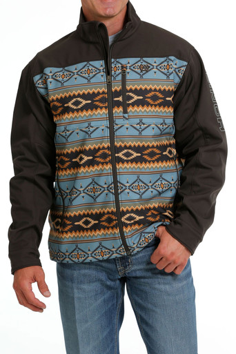 Cinch Jacket Men's Southwestern Print Brown Bonded - MWJ1583004