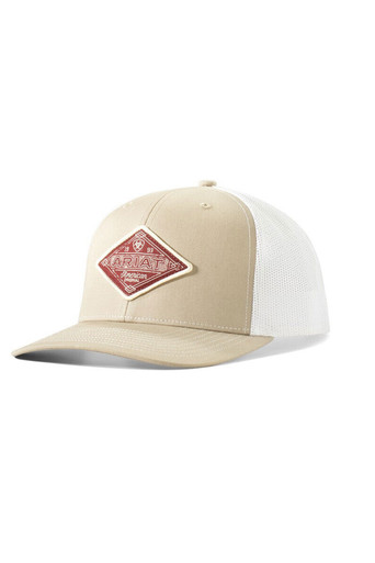 Ariat Hats Unisex Diamond Patch Cream Mesh Back Snapback Cap