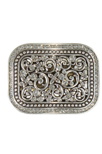 Blazin Roxx Belt Buckle Unisex Rectangle Floral Filigree Crystal - 37906