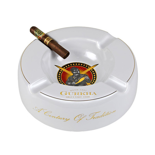 GURKHA Large White Ashtray