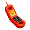 Webber Phone, vintage red toy mobile phone with dial pad and antenna.