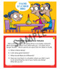 A card example with colorful image of a scenario ' talking very loud in a nice Italian restaurant, and related questions about the scenario. A card example with colorful image of a scenario ' talking very loud in a nice Italian restaurant, and related questions about the scenario.