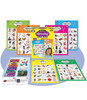 Webber Inference Bingo Educational Game Set, colorful collection of bingo game cards, chips, and game pieces for classroom learning and activities.