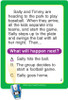 Story Prediction Fun Deck example question card showing how small flashlight shows the correct answer to multiple choice question.