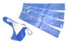Inflatable Travel Bed, blue inflatable bed with its packaging for portable use.