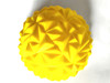 SterlingCraft Yellow Geometric Lighted Decorative Sphere, illuminated yellow plastic sphere with intricate geometric pattern for home decor or lighting accent.