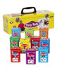 Tiny Talk Set One Communication Cards, colorful metal tins containing 52 cards each for early childhood language development.
