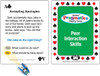Pragmatics Playing Cards, Peer Interaction Skills card game with a green card and colorful heart and spade border.