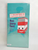 Bus Story Test, a colorful book cover for the 'The Renfrew Language Scales' series featuring a cartoon red bus with a smiling face.