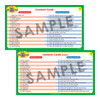 Educational Content Cards, children's learning activity cards for hand exercises and writing activities with colorful lists and instructions.