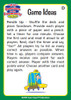 Game Ideas, game instructions for a classroom activity involving shuffling a deck of cards and using a toy taxi car as a game piece.