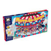 Merry-Go-Sound, colorful children's word, phrase, and sentence articulation game with illustrations of children riding on carousel horses and a woman in a pink dress.