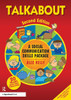 Talkabout Second Edition, a colorful social communication skills book cover by Alex Kelly featuring illustrations of people engaging in social activities and interactions.