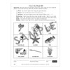 Final SH 4-in-1 educational game sheet, featuring images of radish, squash, cash, paintbrush, starfish, fish, nail polish, toothbrush, and rosebush with labels for each item.