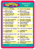 Synonyms Fun Deck, educational card with sentences for learning synonyms and sentence structures.