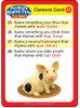 Auditory Rhyme Time Fun Deck Content Card, featuring rhyming questions with a picture of a pig toy.