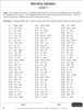 Blending Syllables Level 1, educational worksheet showing a list of blending syllables with numbered words and spaces for student name and date