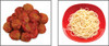Meatballs, plate of cooked meatballs covered in tomato sauce on a white background