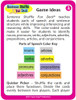 Game Ideas, educational card game for teaching speech and sentence structure, featuring color-coded words for nouns, verbs, pronouns, adjectives, adverbs, prepositions, and conjunctions. Game Ideas, educational card game for teaching speech and sentence structure, featuring color-coded words for nouns, verbs, pronouns, adjectives, adverbs, prepositions, and conjunctions.