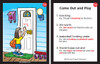 Interactive educational workbook, children learning how to play and come out to play steps.
