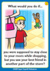 Educational Coloring Book Page, illustration of a boy at a store with a friend and his mom, discussing staying close while shopping.