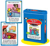 What Would You Do In the Community? Fun Decks, educational card game with illustrations of a cashier and a visitor at a hospital scene for children.