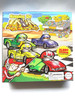 Keeping On Track, colorful racing car game with four cartoon race cars and a race track with spectators and a race official in the background.