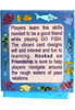 Go Fish Card Game, colorful aquatic-themed card game with fish illustrations and playful text about learning friendship skills.