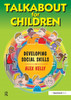 Developing Social Skills, children's book cover with cartoon kids demonstrating social interactions and communication skills.