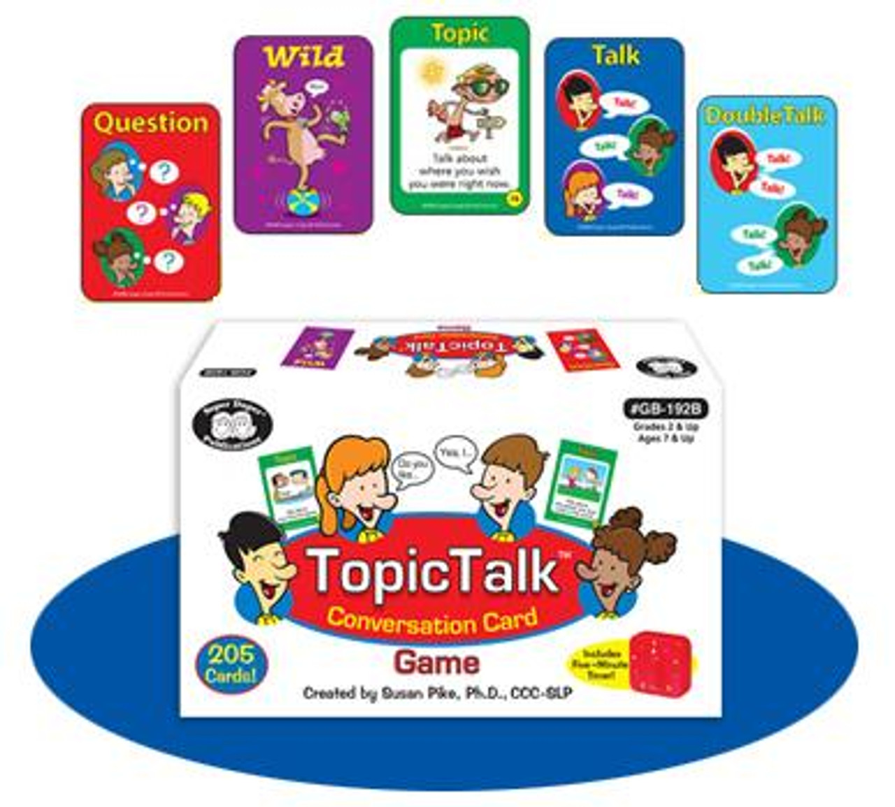 TopicTalk Conversation Card Game with Five Minute Timer - Super Duper Fun E Topic Talk - The Conversation Game - Fun Stuff Educational